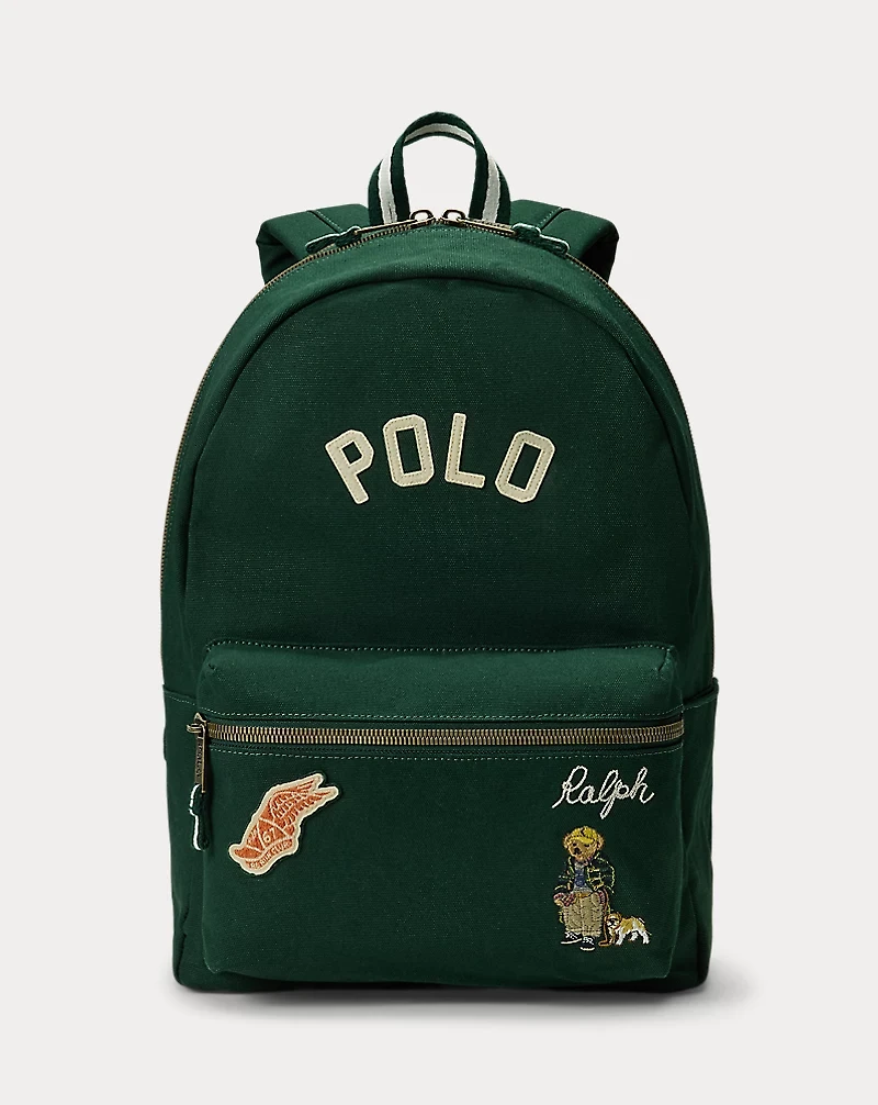 Varsity Polo Bear Canvas Backpack