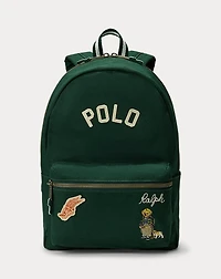 Varsity Polo Bear Canvas Backpack