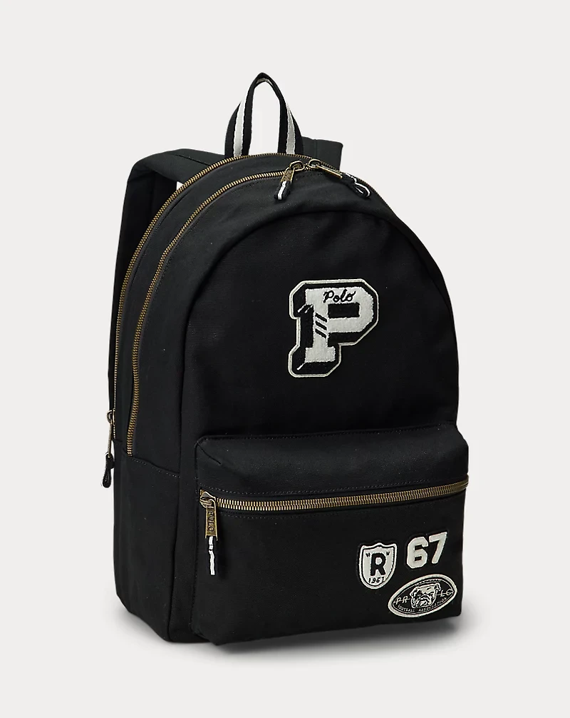 Letter Patch Canvas Backpack
