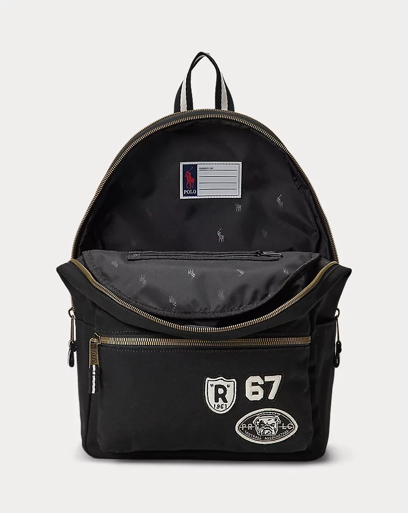 Letter Patch Canvas Backpack