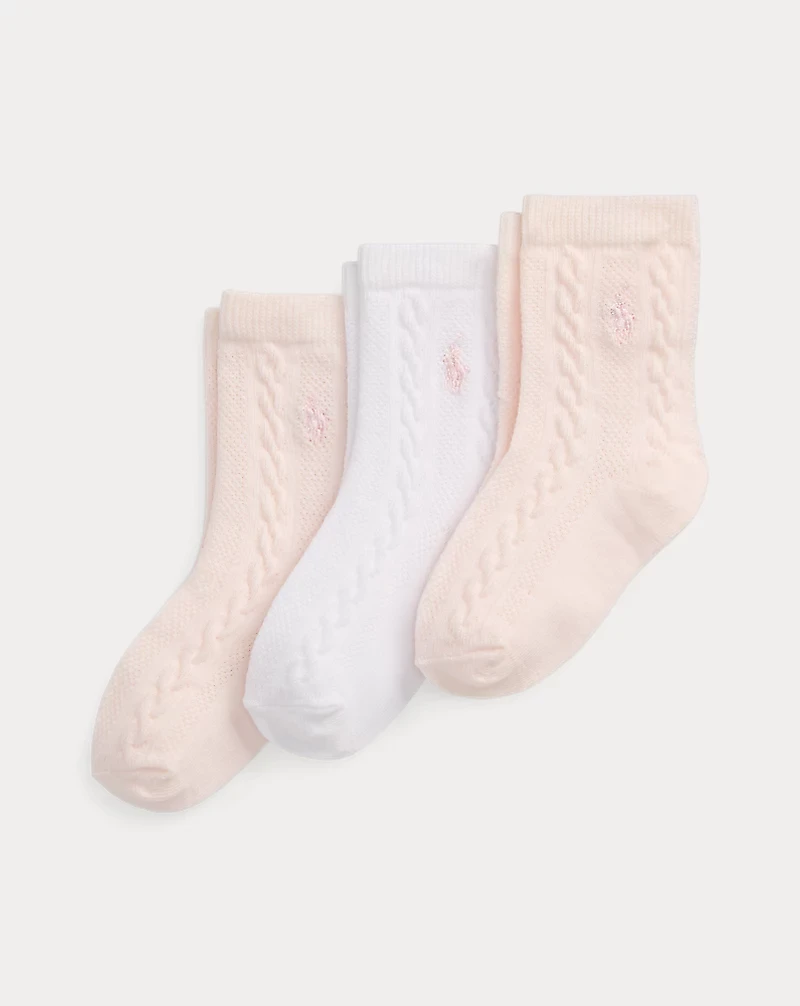 Cable-Knit Ankle Sock 3-Pack