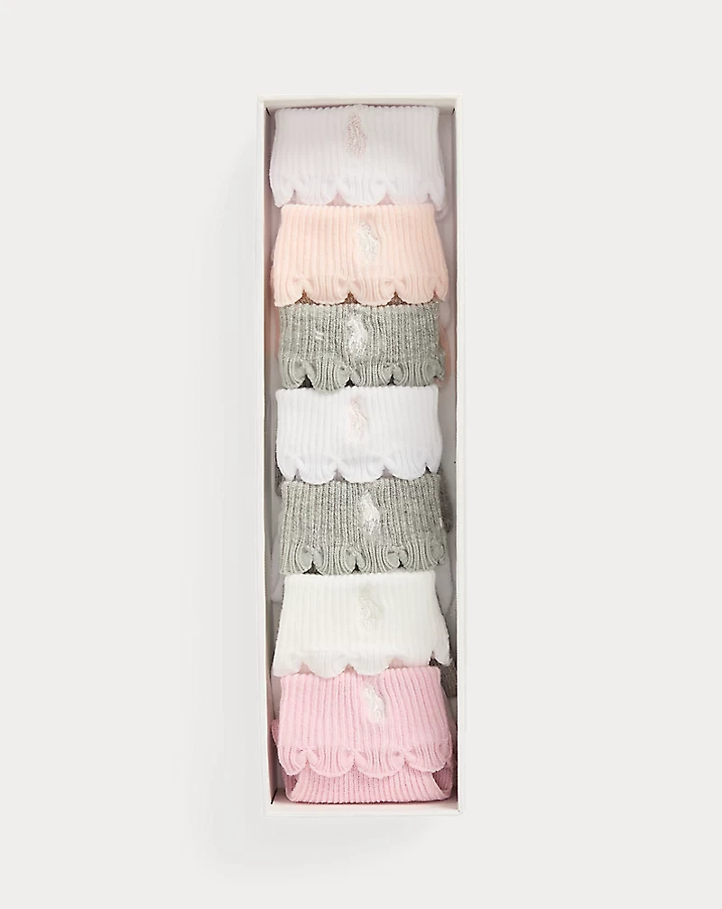 Scalloped-Trim Ankle Sock 7-Pack