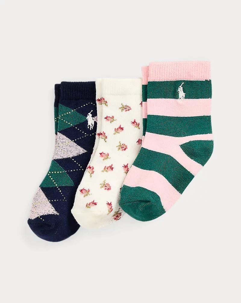 Argyle Crew Sock 3-Pack