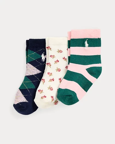 Argyle Crew Sock 3-Pack