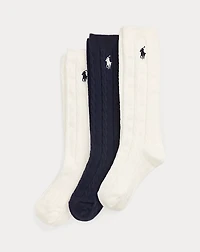 Cable-Knit Knee-High Sock 3-Pack