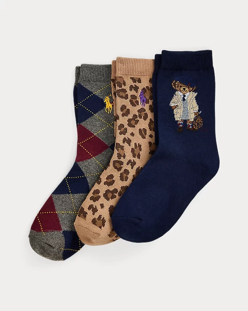 Polo Bear Crew Sock 3-Pack