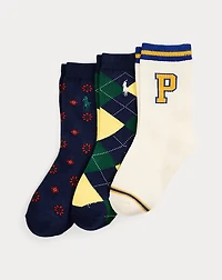 Preppy Crew Sock 3-Pack