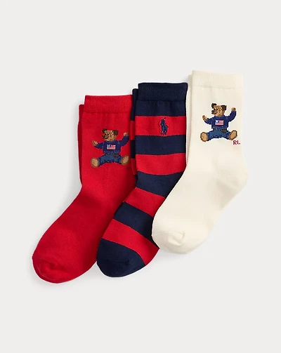 Polo Bear Crew Sock 3-Pack