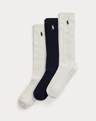 Cable-Knit Knee-High Sock 3-Pack
