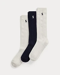 Cable-Knit Knee-High Sock 3-Pack