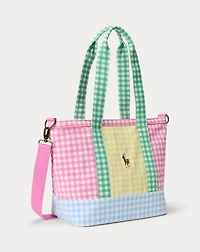 Gingham Big Pony Cotton Canvas Tote