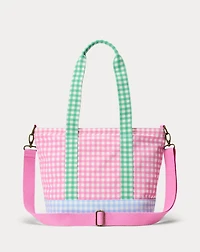 Gingham Big Pony Cotton Canvas Tote