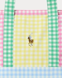Gingham Big Pony Cotton Canvas Tote