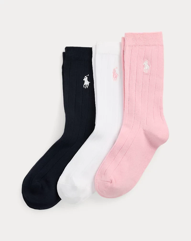 Ribbed Crew Sock 3-Pack