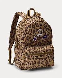 Polo Bear Leopard-Print Canvas Backpack