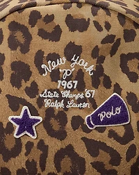 Polo Bear Leopard-Print Canvas Backpack