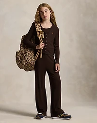 Polo Bear Leopard-Print Canvas Backpack