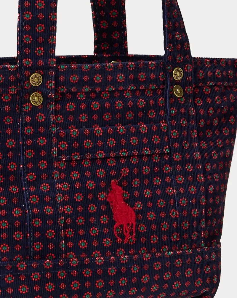 Floral Big Pony Corduroy Mini Tote