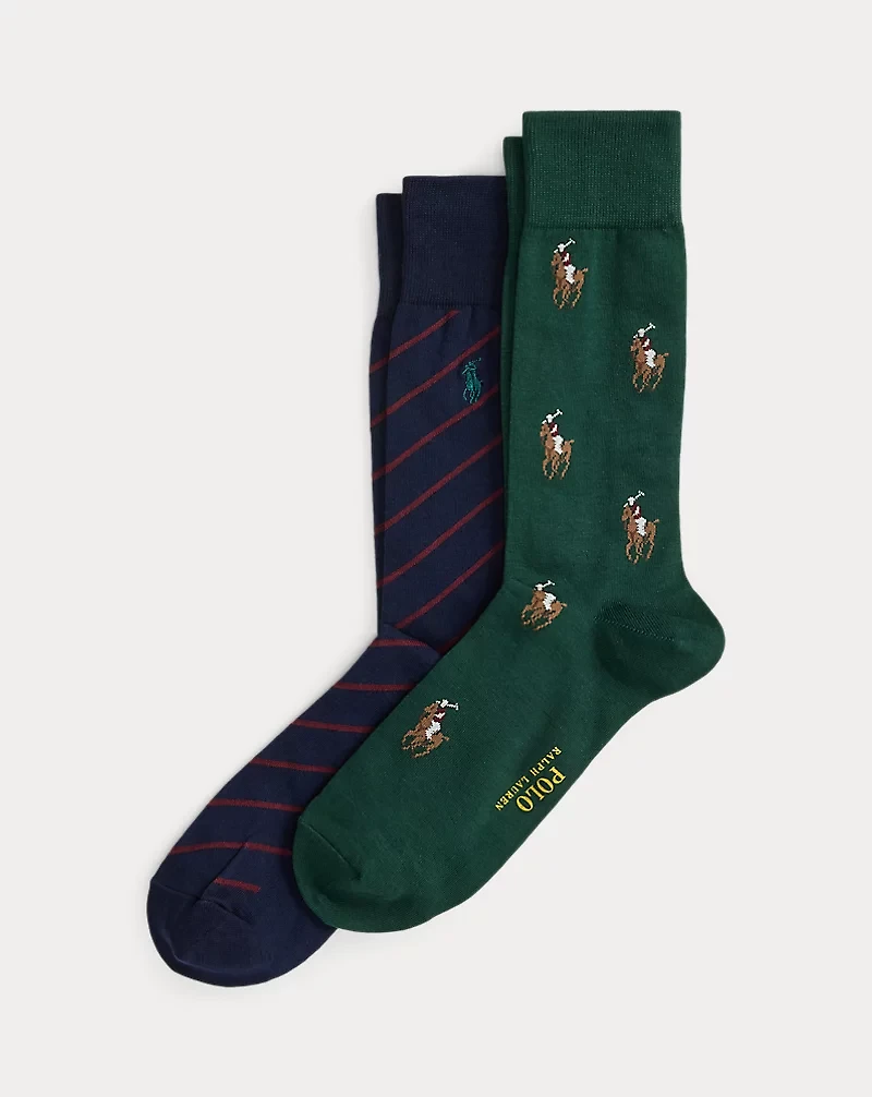 Signature Pony & Striped Sock 2-Pack