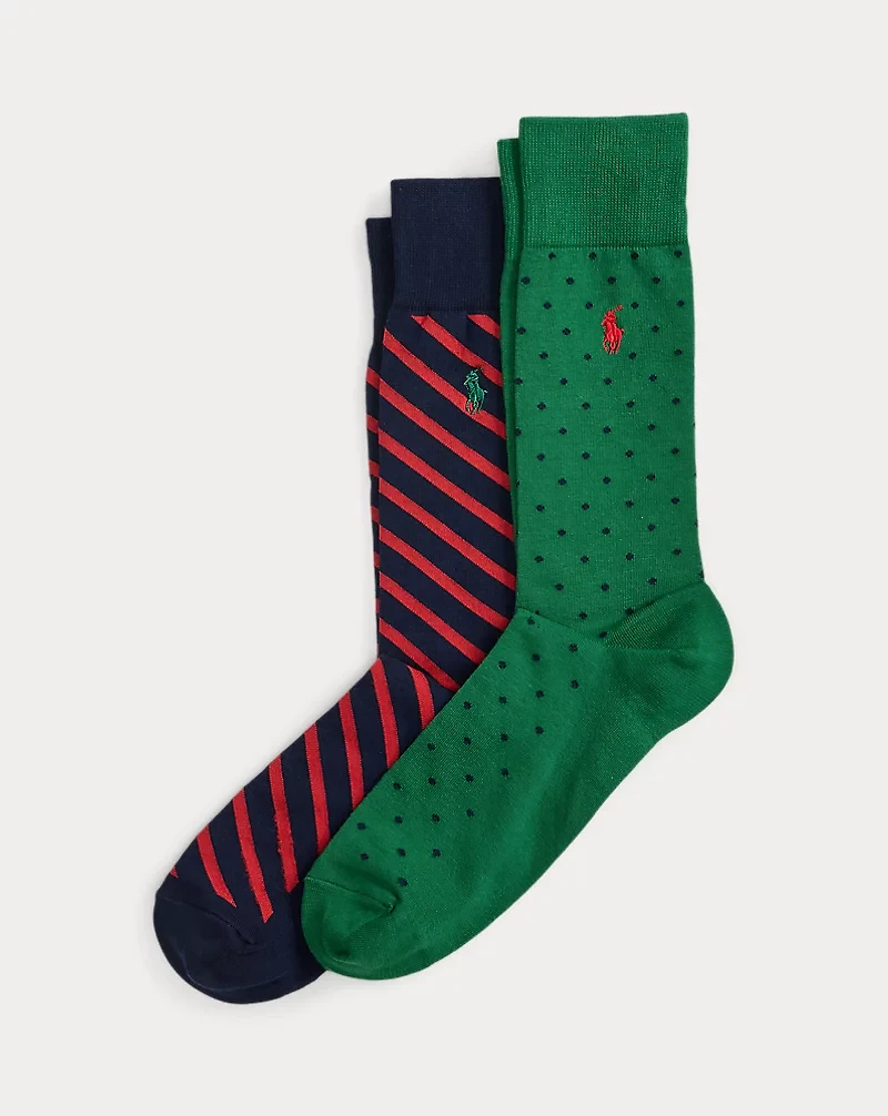 Polka-Dot & Striped Trouser Sock 2-Pack