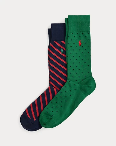 Polka-Dot & Striped Trouser Sock 2-Pack