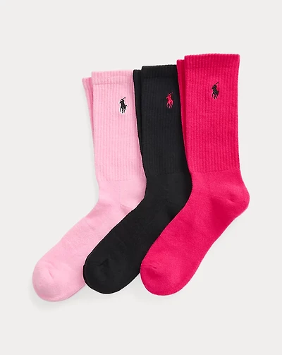 Pink Pony Crew Sock 3-Pack