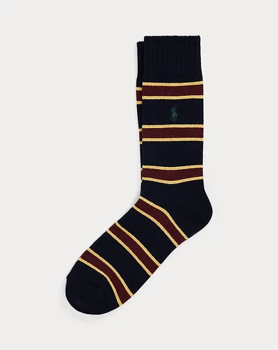 Striped Wool-Blend Boot Socks