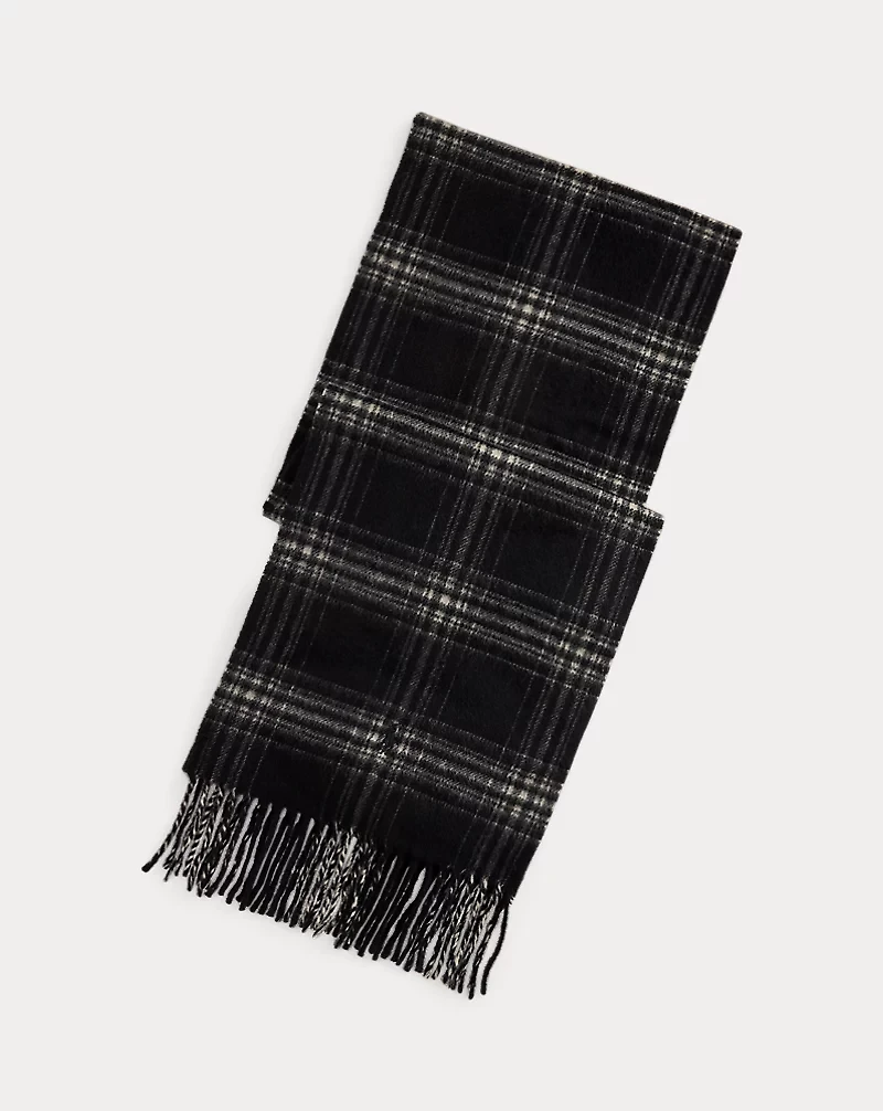Plaid Wool-Cashmere Scarf