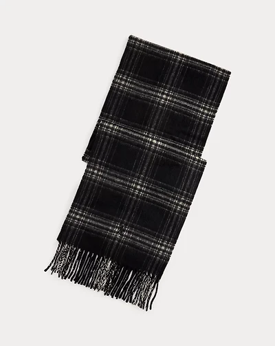 Plaid Wool-Cashmere Scarf