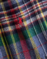 Plaid Fringe Wool Scarf