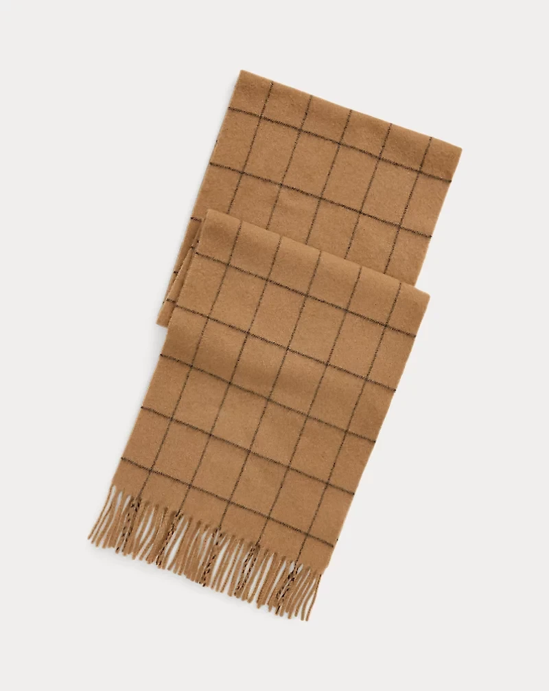 Windowpane Cashmere-Wool Scarf