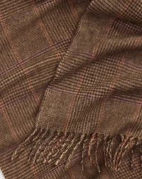 Glen Plaid Cashmere-Wool Scarf