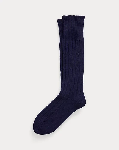 Hand-Cranked Cable-Knit Cashmere Socks