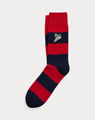 Rugby-Stripe Cotton-Blend Crew Socks