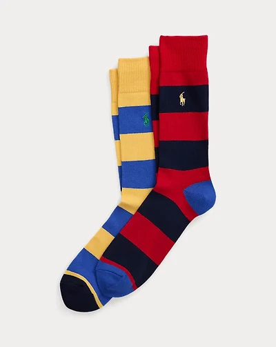 Striped Cotton-Blend Trouser Sock 2-Pack