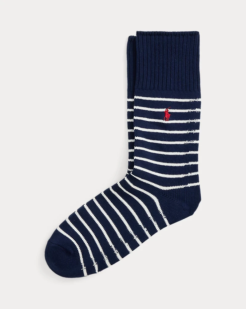 Striped Cotton-Blend Crew Socks