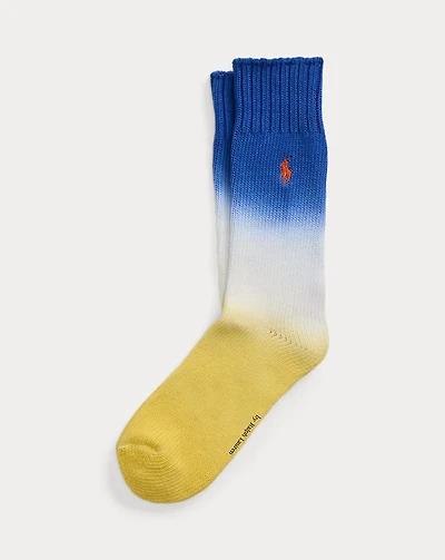 Tie-Dye Cotton-Blend Crew Socks