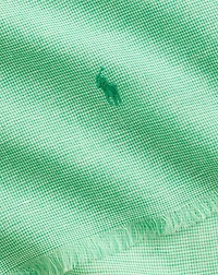 Micro-Houndstooth Linen-Cotton Scarf