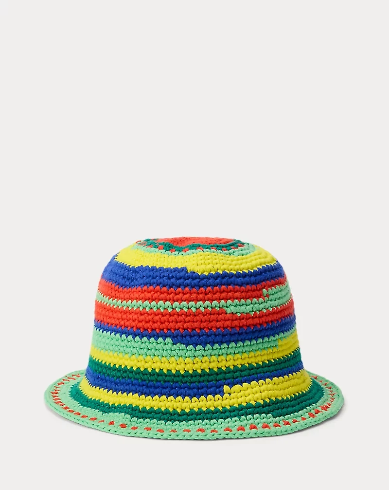 Striped Crocheted Bucket Hat