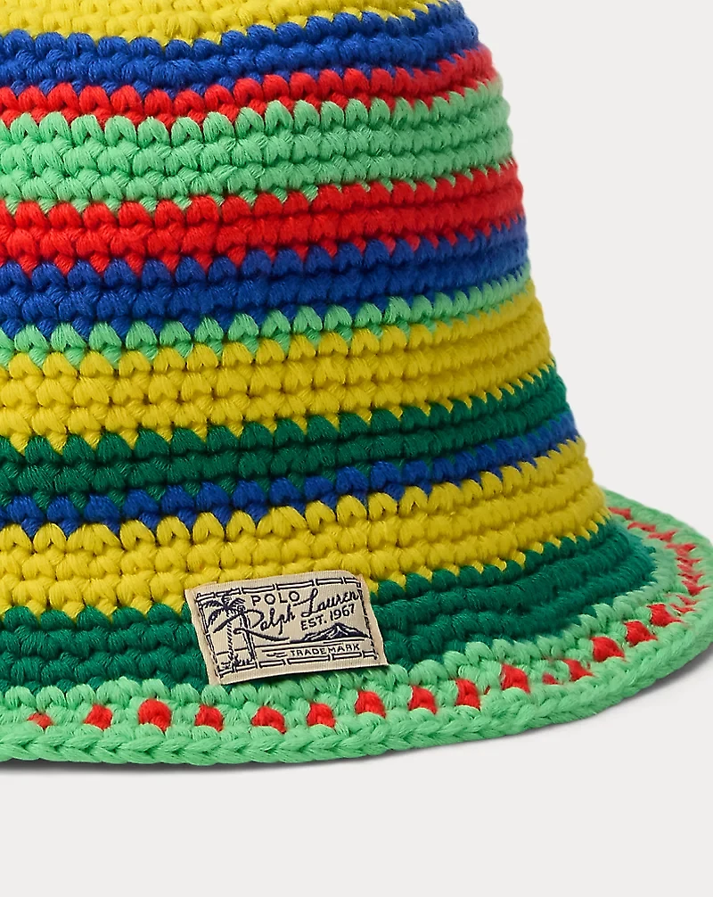 Striped Crocheted Bucket Hat