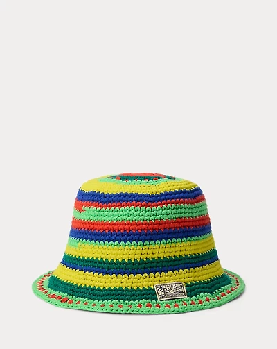 Striped Crocheted Bucket Hat