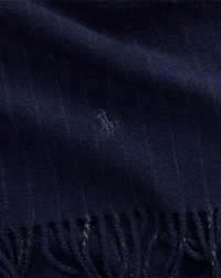 Chalk-Stripe Cashmere-Wool Scarf