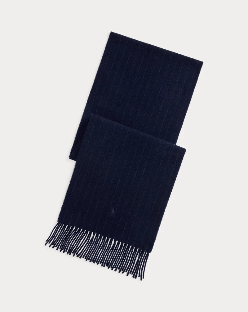 Chalk-Stripe Cashmere-Wool Scarf