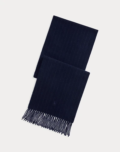 Chalk-Stripe Cashmere-Wool Scarf