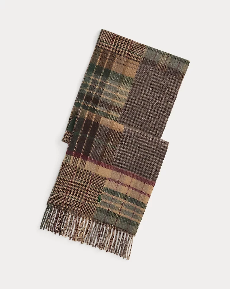 Patchwork Plaid Wool-Blend Scarf