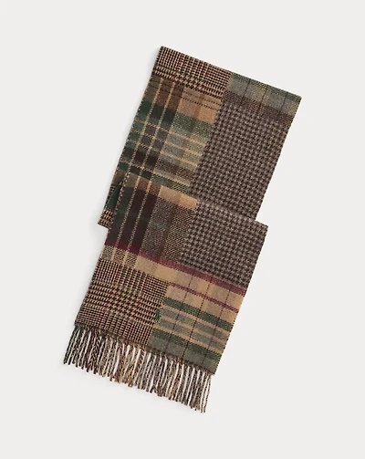 Patchwork Plaid Wool-Blend Scarf
