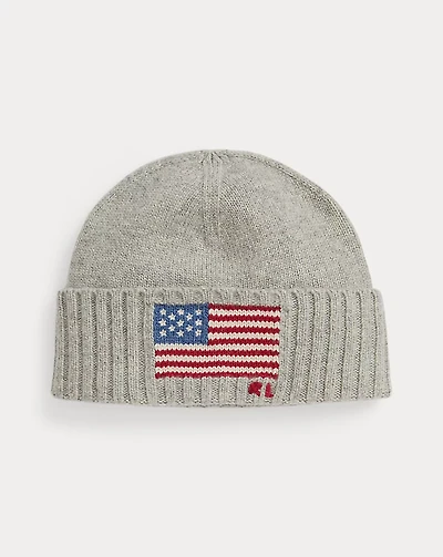 Flag-Intarsia Wool-Blend Beanie