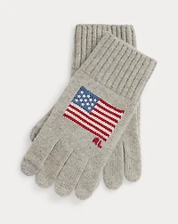 Flag-Intarsia Wool-Blend Touch Gloves
