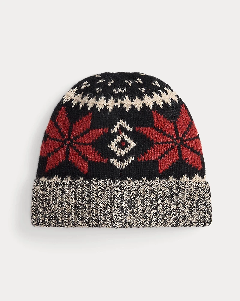 Snowflake Marled Wool-Blend Beanie