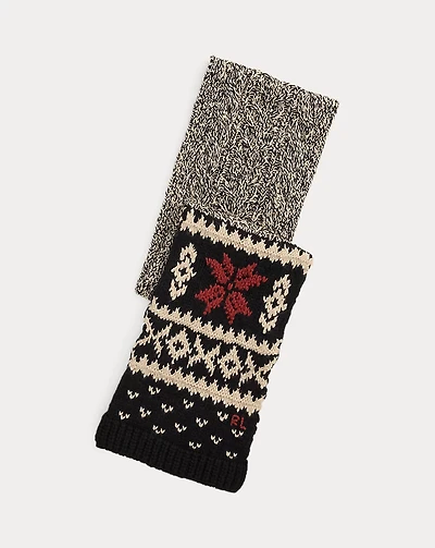 Snowflake Marled Wool-Blend Scarf